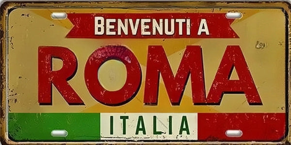 Italy Flag License Plate Collection - Decorative Metal Tin Signs