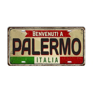 Italy Flag License Plate Collection - Decorative Metal Tin Signs