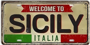 Italy Flag License Plate Collection - Decorative Metal Tin Signs