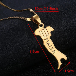 Italy Flag Map Necklace