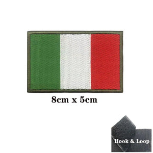 Italy Flag Patch - Iron On/Hook & Loop Patch