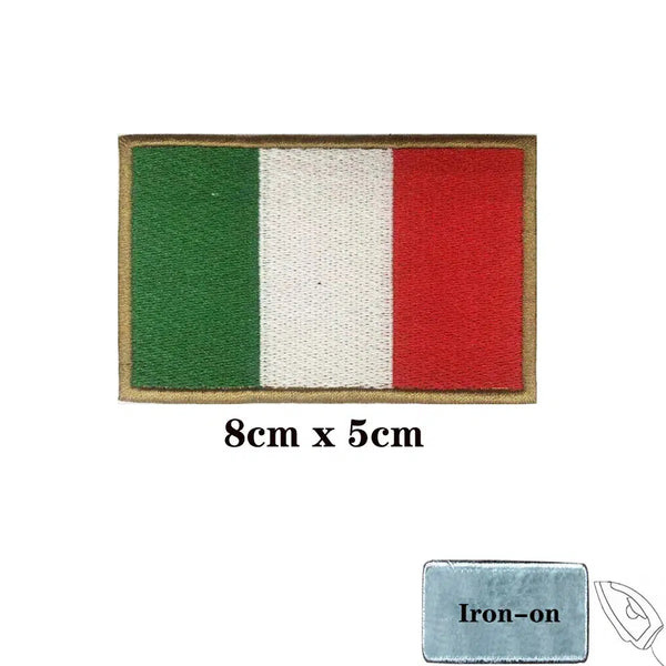 Italy Flag Patch - Iron On/Hook & Loop Patch