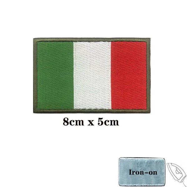 Italy Flag Patch - Iron On/Hook & Loop Patch