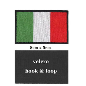 Italy Flag Patch - Iron On/Hook & Loop Patch