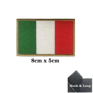 Italy Flag Patch - Iron On/Hook & Loop Patch