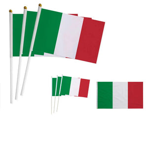 Italy Flag on Stick - Small Handheld Flag (50/100Pcs)