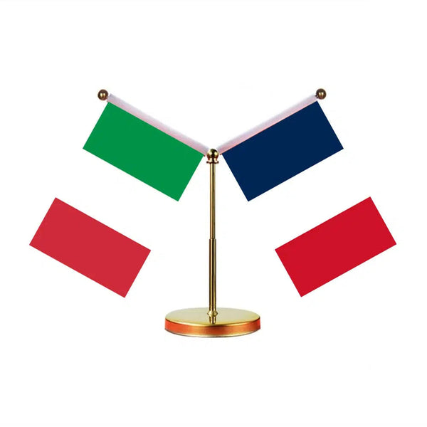 Italy France Desk Flag - Custom Table Flags (Mini)