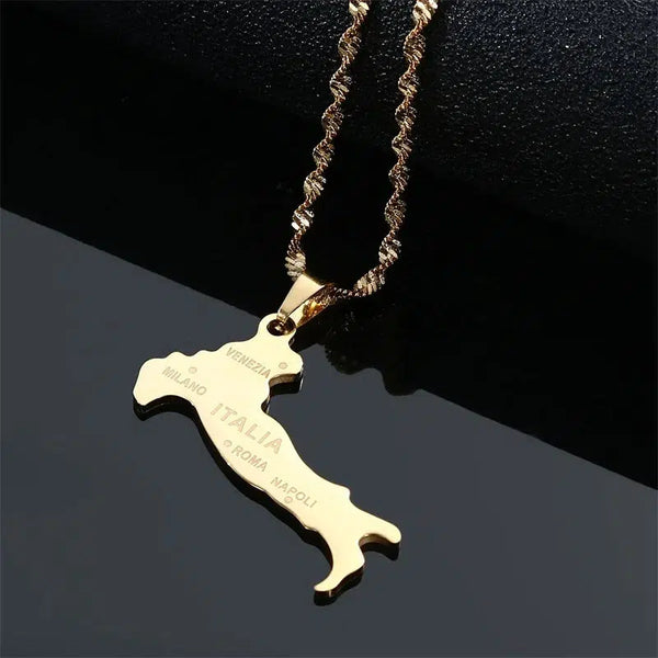 Italy Map Necklace