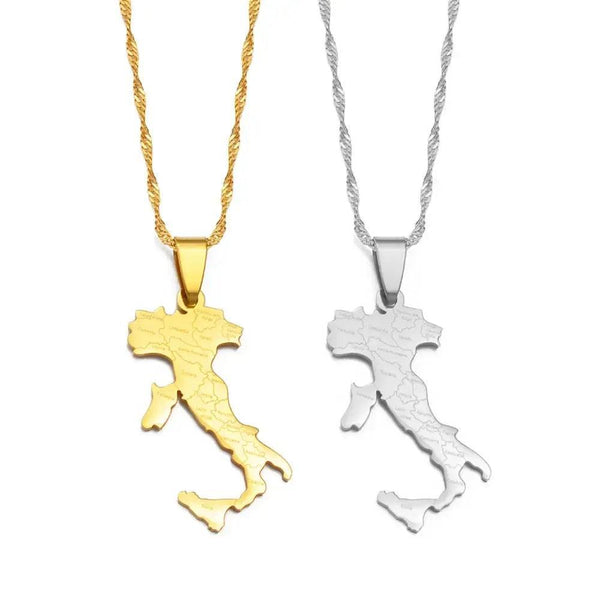 Italy Map Necklace