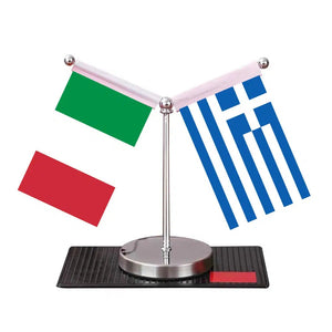 Italy Portugal Desk Flag - Custom Table Flags (Mini)