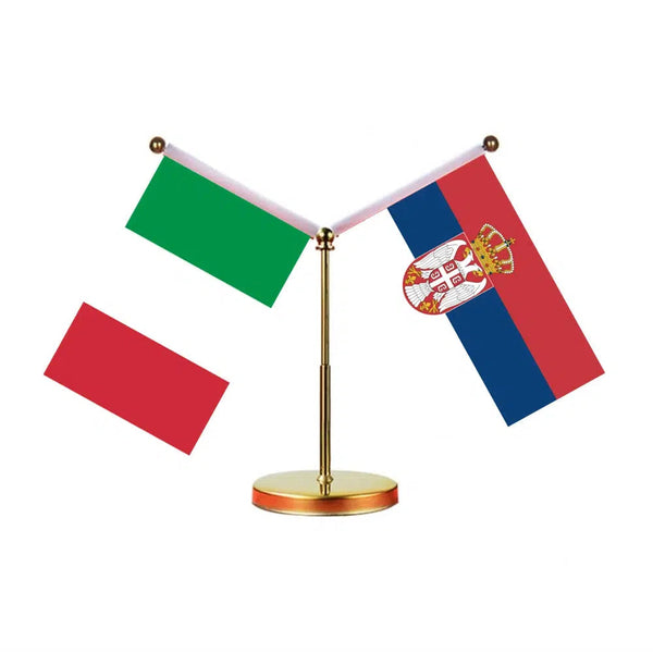 Italy Portugal Desk Flag - Custom Table Flags (Mini)