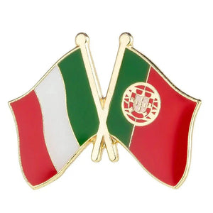Italy Portugal Flag Lapel Pin - Enamel Pin Flag
