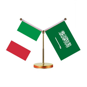 Italy Saudi Arabia Desk Flag - Custom Table Flags (Mini)