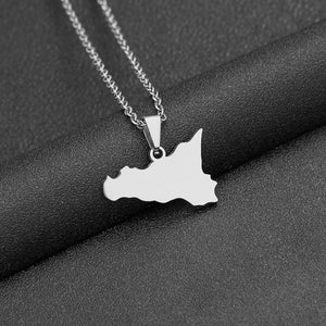 Italy Sicily Map Necklace