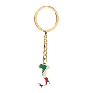 Italy, Sicily, Sardinia Flag Map Keychain Collection