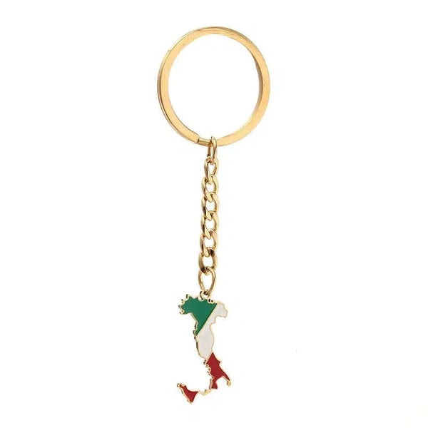 Italy, Sicily, Sardinia Flag Map Keychain Collection