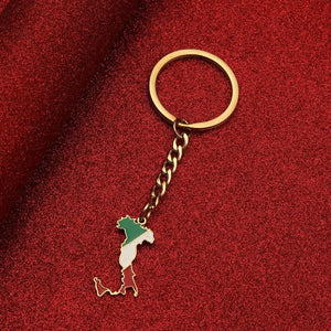 Italy, Sicily, Sardinia Flag Map Keychain Collection