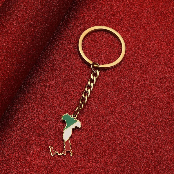 Italy, Sicily, Sardinia Flag Map Keychain Collection