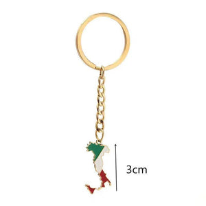 Italy, Sicily, Sardinia Flag Map Keychain Collection