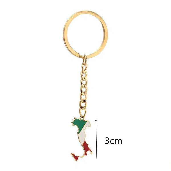Italy, Sicily, Sardinia Flag Map Keychain Collection