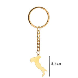 Italy, Sicily, Sardinia Flag Map Keychain Collection