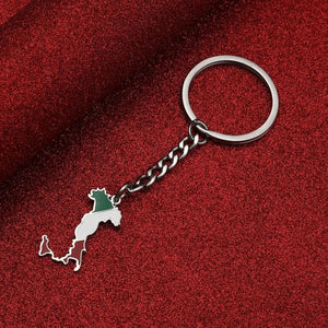 Italy, Sicily, Sardinia Flag Map Keychain Collection