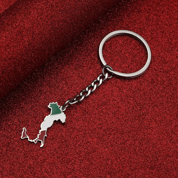 Italy, Sicily, Sardinia Flag Map Keychain Collection