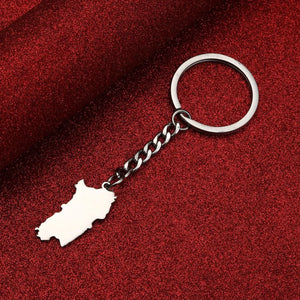 Italy, Sicily, Sardinia Flag Map Keychain Collection