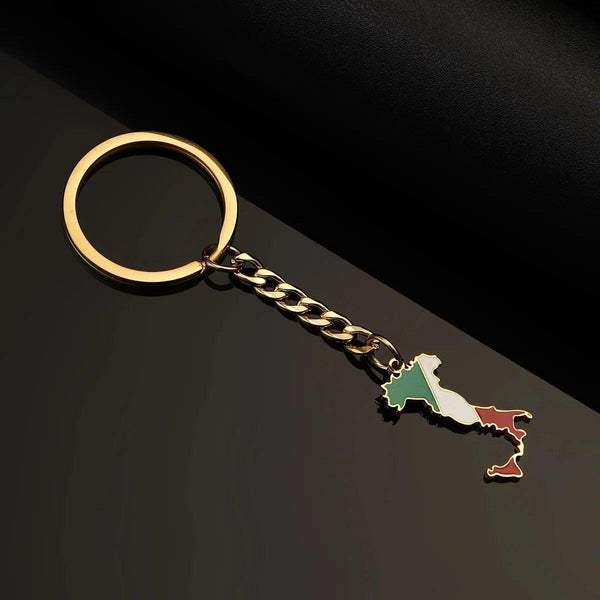 Italy, Sicily, Sardinia Flag Map Keychain Collection