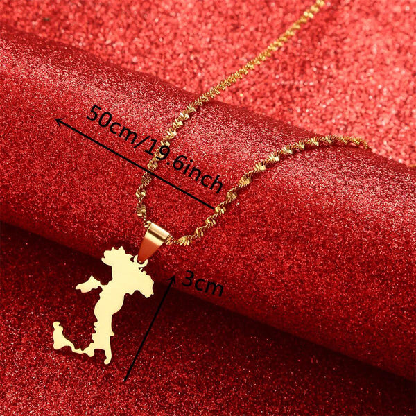 Italy Sicily & Sardinia Map Necklace