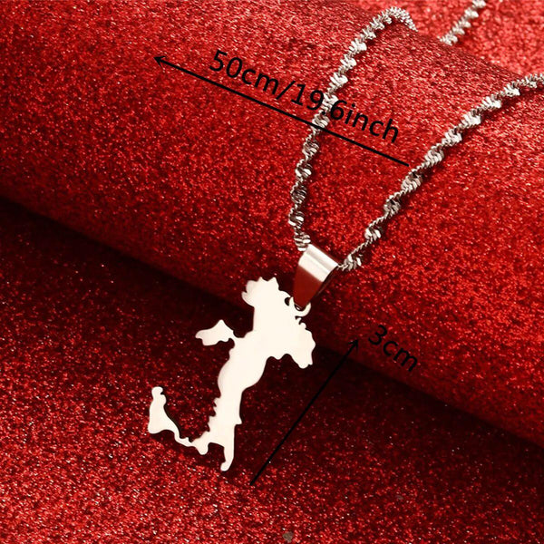 Italy Sicily & Sardinia Map Necklace