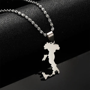 Italy Sicily & Sardinia Map Necklace