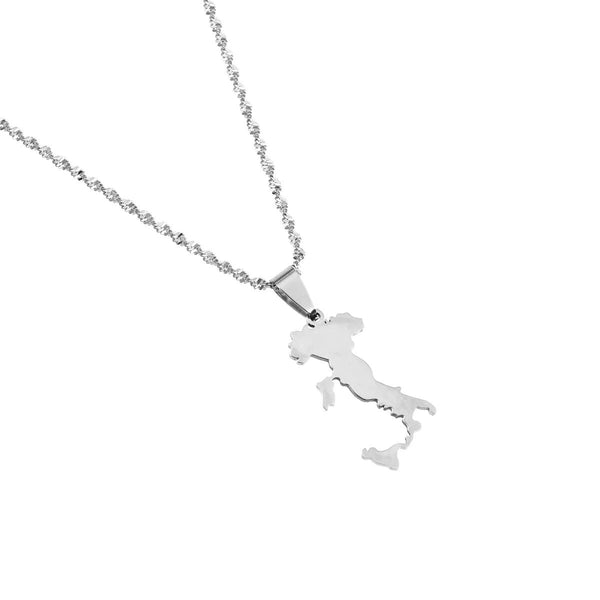 Italy Sicily & Sardinia Map Necklace