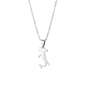 Italy Sicily & Sardinia Map Necklace