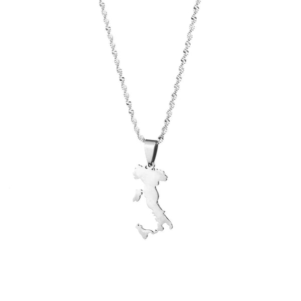 Italy Sicily & Sardinia Map Necklace