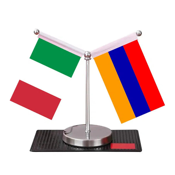 Italy Turkey Desk Flag - Custom Table Flags (Mini)
