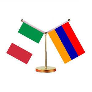 Italy Turkey Desk Flag - Custom Table Flags (Mini)