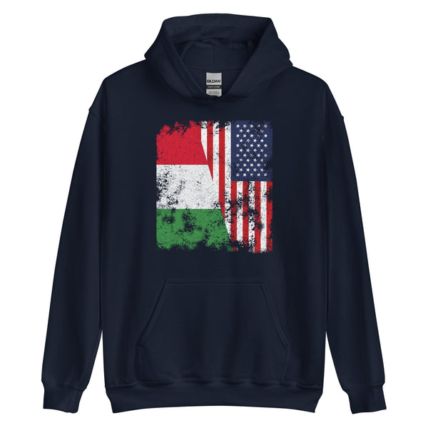 Italy USA Flag - Half American Hoodie