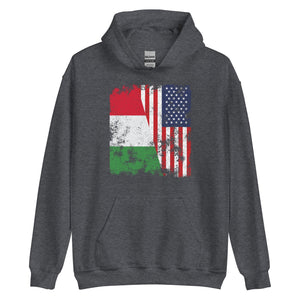 Italy USA Flag - Half American Hoodie