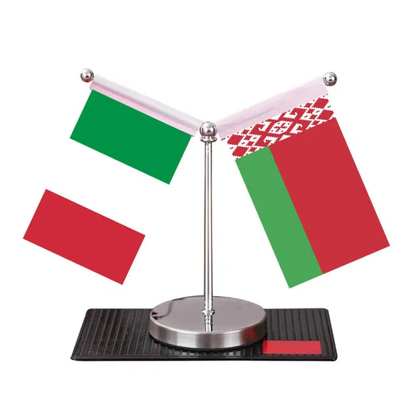 Italy Ukraine Desk Flag - Custom Table Flags (Mini)