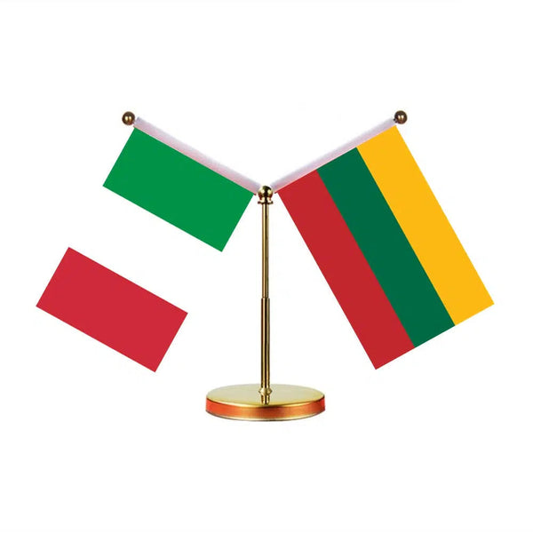 Italy Ukraine Desk Flag - Custom Table Flags (Mini)