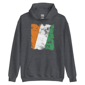 Ivory Coast Flag - Distressed Flag Hoodie