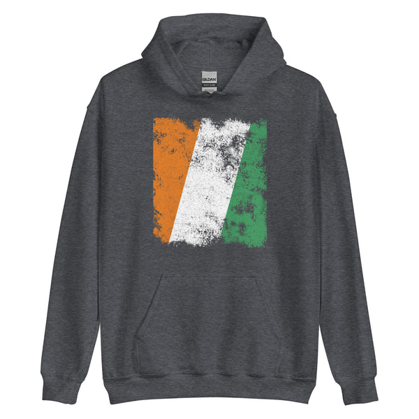 Ivory Coast Flag - Distressed Flag Hoodie