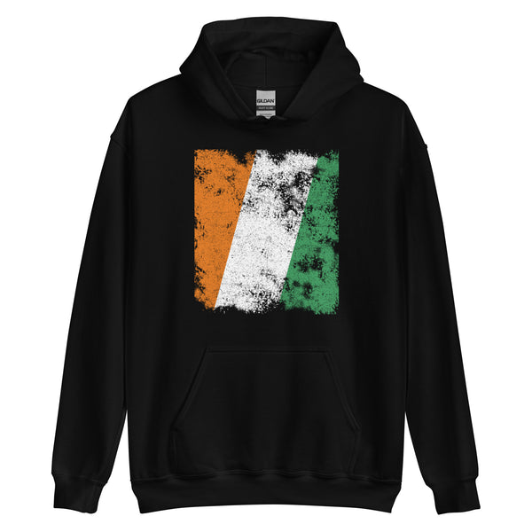 Ivory Coast Flag - Distressed Flag Hoodie