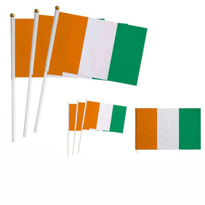 Ivory Coast Flag on Stick - Small Handheld Flag (50/100Pcs)