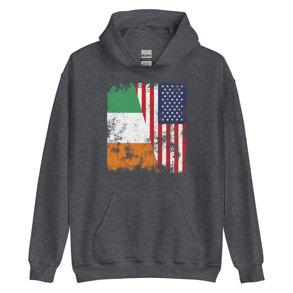 Cote Divoire USA Flag - Half American Hoodie