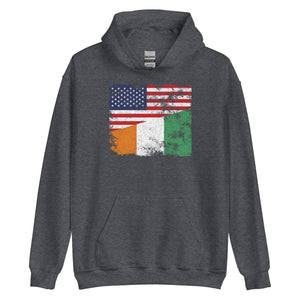 Cote Divoire USA Flag Hoodie