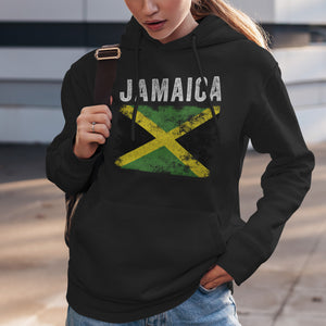 Jamaica Flag Distressed - Jamaican Flag Hoodie