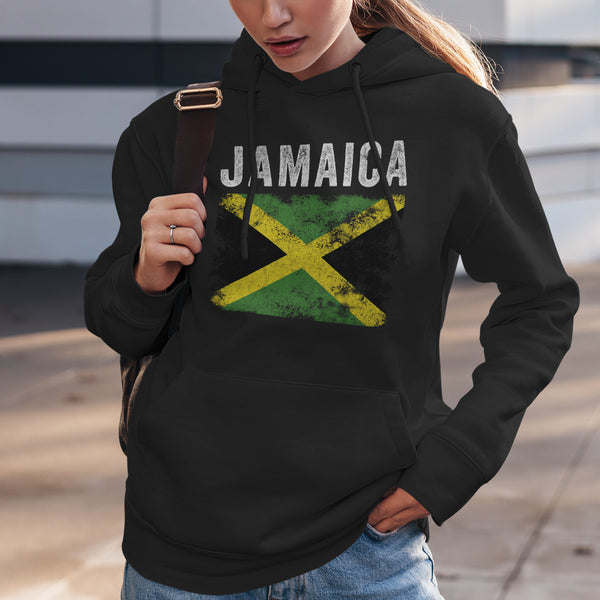 Jamaica Flag Distressed - Jamaican Flag Hoodie