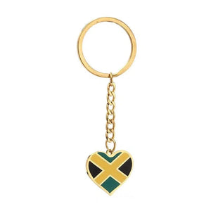 Jamaica Flag Map Keychain Collection
